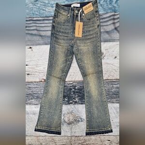 Ashley Mason Rhinestone Jeans Mid-Rise Bootcut Women's Size 0/ 24 Western